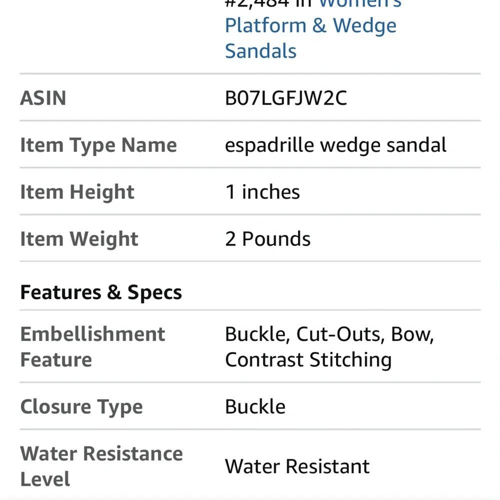 Size 7 Black Espadrille Platform Sandals - Picture 9 of 10